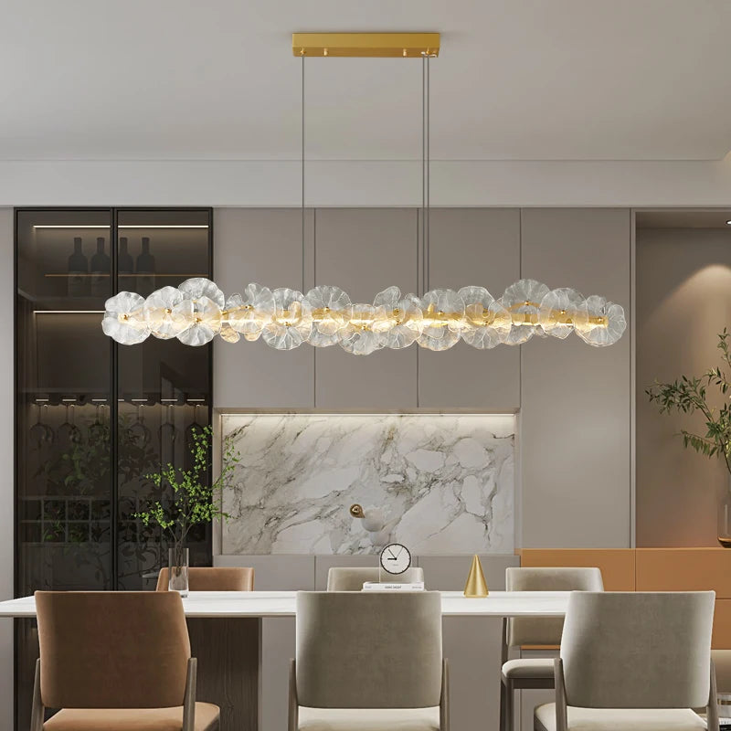Copper pendant light with premium artistic glass shade - vue 3 sur 11