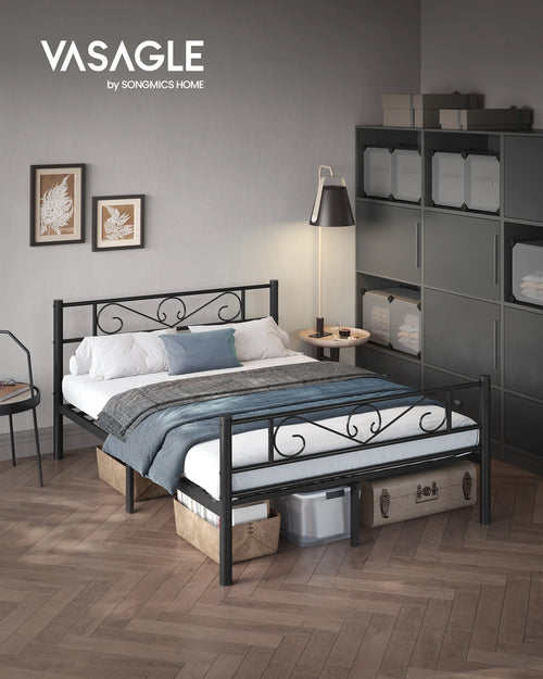 VASAGLE Single Bed Frame, Metal Bed Frame, Fits 90 x 190 cm Mattress, Easy Assembly, for Small Spaces, Guest Room - vue 2 sur 7