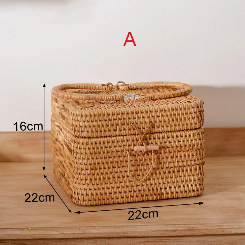panier de rangement en rotin pour aliments et thé - vue 3 sur 16