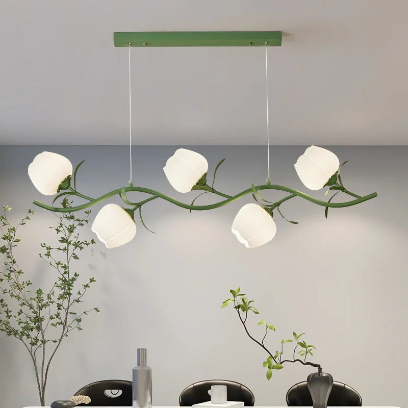 Pastoral flower pendant light for interior decoration