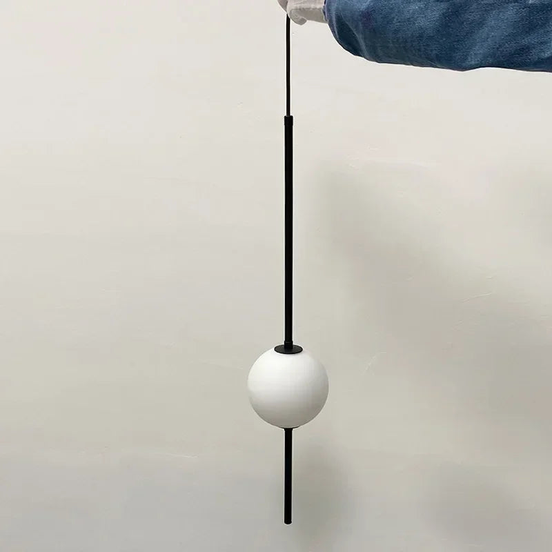 Nordic simple glass ball pendant light for dining room, bedroom, hanging lamp, restaurant and bar chandelier lighting - vue 4 sur 10