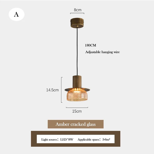 Retro crackled glass chandelier for modern interiors - vue 9 sur 11