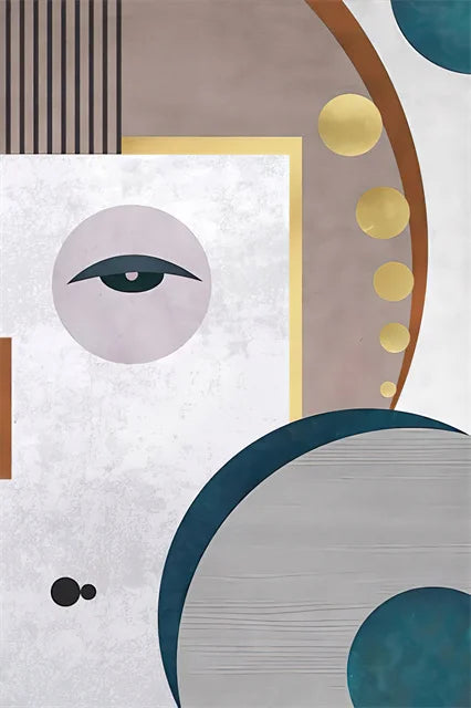 Abstract wall art with modern figures for interior decoration