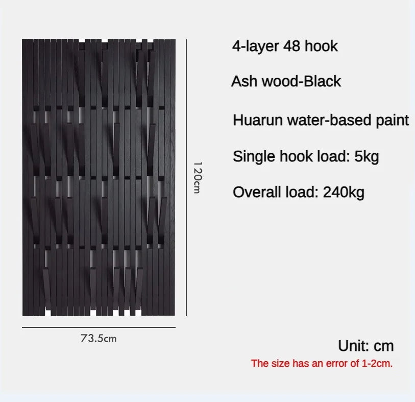 wooden wall coat rack for clothes and keys - vue 15 sur 18