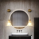 Nordic brass wall light with crystal mirror