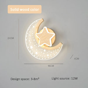 moon star wall light for children's bedroom decoration