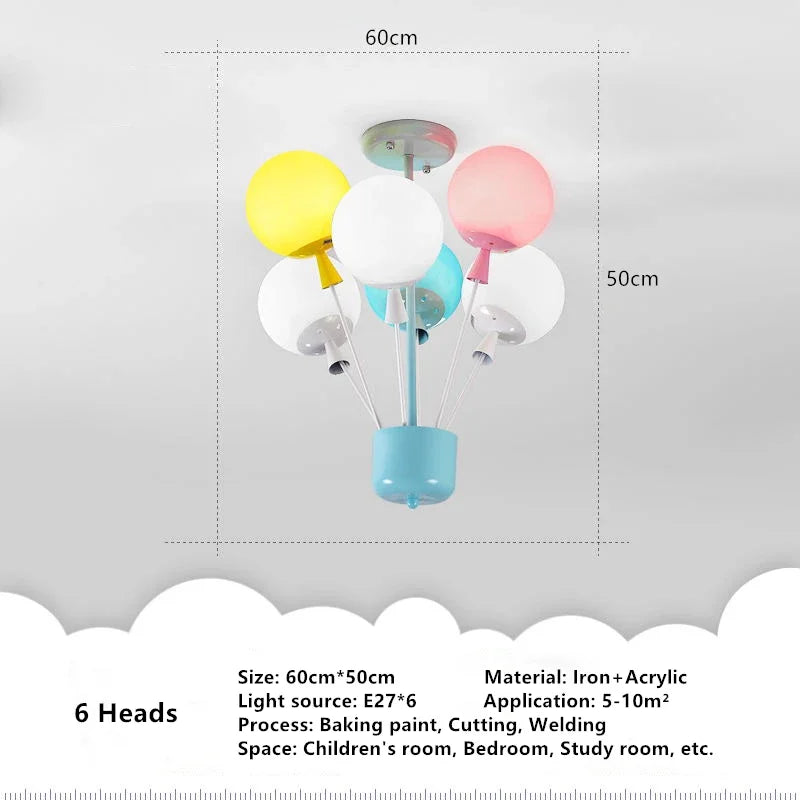 Modern LED balloon pendant light for children