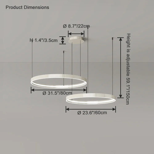Modern metal chandelier for elegant indoor lighting - vue 15 sur 16