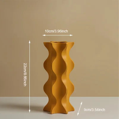 Nordic geometric ceramic vase for dried flowers home decoration