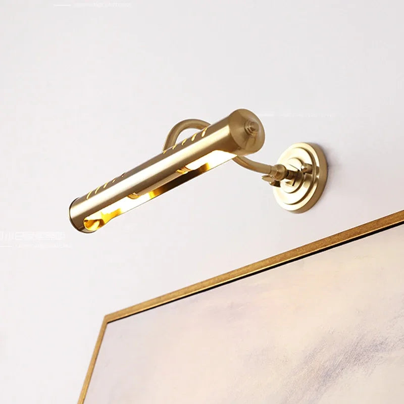Decorative brass wall light in minimalist Japanese retro style