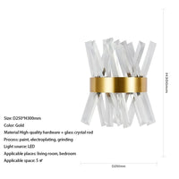 Modern crystal wall light for decorative indoor lighting