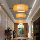 Handmade Chinese style bamboo chandelier with vintage pastoral weaving