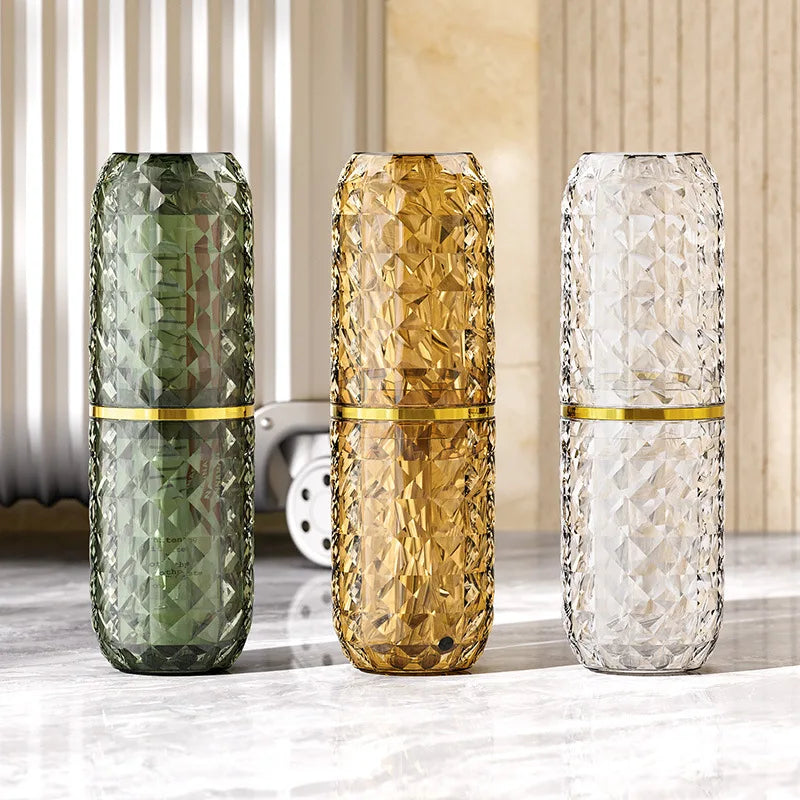 lightweight and luxurious diamond pattern portable dental care travel tumbler