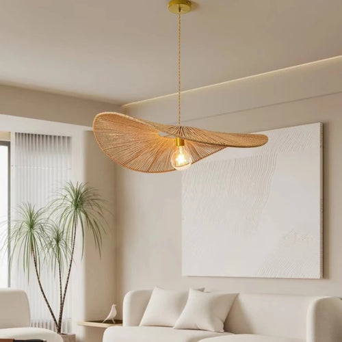 Japanese-style decorative retro hemp rope pendant light - vue 2 sur 7