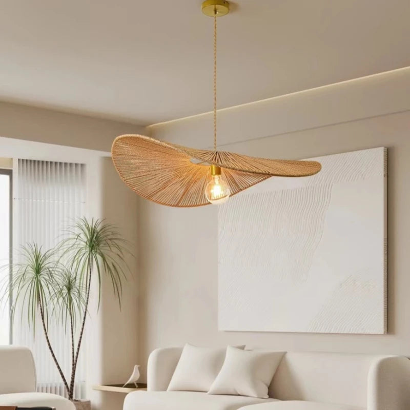 Japanese-style decorative retro hemp rope pendant light