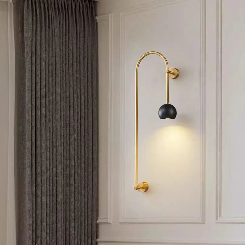 Art deco copper wall light minimalist style for interiors