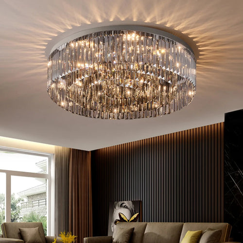 High-end designer crystal ceiling light for elegant interiors
