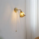 Retro rotary copper glass wall light with switch