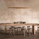 Wooden pendant light modern table long linear LED kitchen island lamp for dining room, living room, office