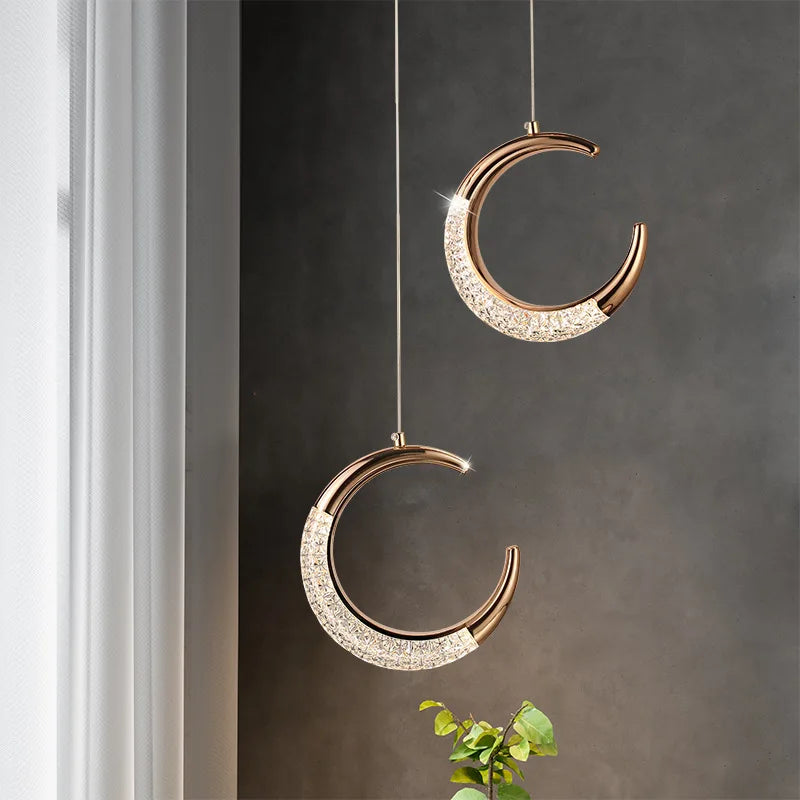 Modern geometric crystal chandelier for interior decoration - vue 3 sur 10
