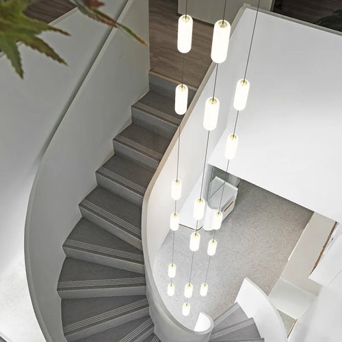 Nordic LED chandelier for staircase, duplex and penthouse villa - vue 4 sur 21