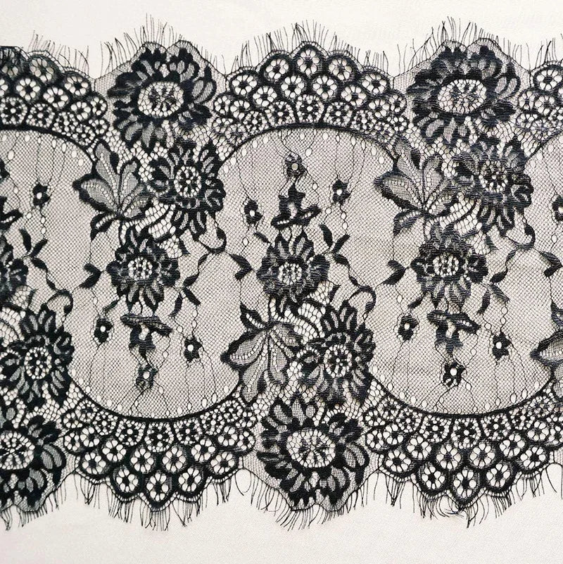 White floral lace table runner boho style