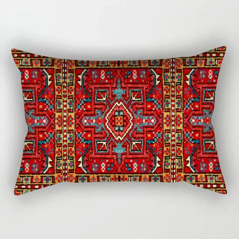 Rectangular cushion cover with vintage ethnic mandala pattern