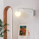 led wall light with glass swing arm for reading