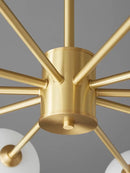 Modern copper chandelier with minimalist glass decor