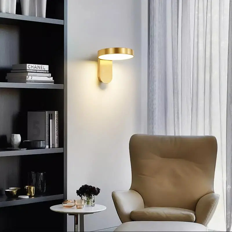 Modern minimalist copper wall light