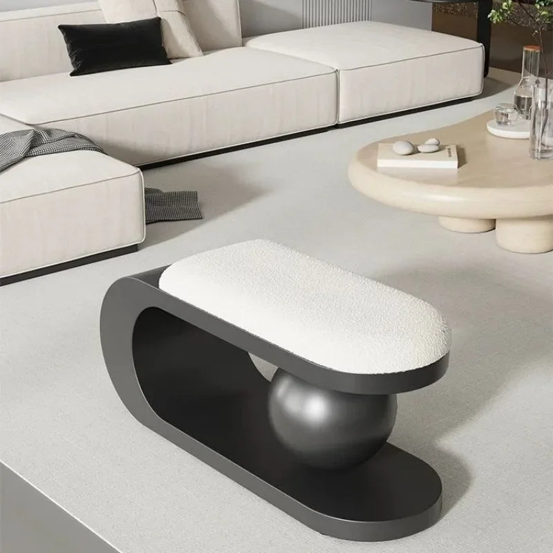 Nordic Light Luxury Home Furnishings, Shoe Changing Doors, Living Room Sofa, Bar shoe Stool,Creative Low Stool,Simple shoe Stool - vue 2 sur 7