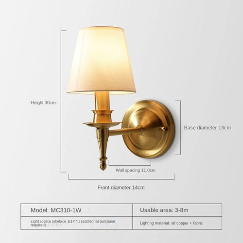 Traditional American 2-arm copper LED wall light for artistic decor - vue 8 sur 8