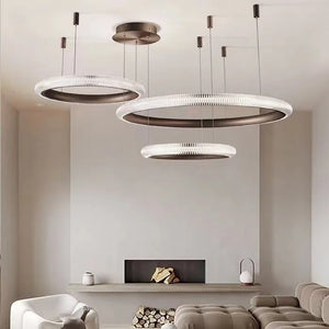 Round art deco LED pendant light for elegant lighting