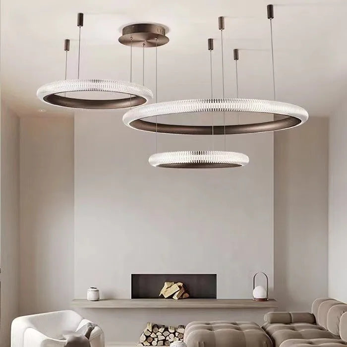 Round art deco LED pendant light for elegant lighting