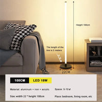 Modern LED floor lamp long strip light for bedroom and living room