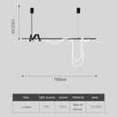 Modern long minimalist led pendant light for interiors