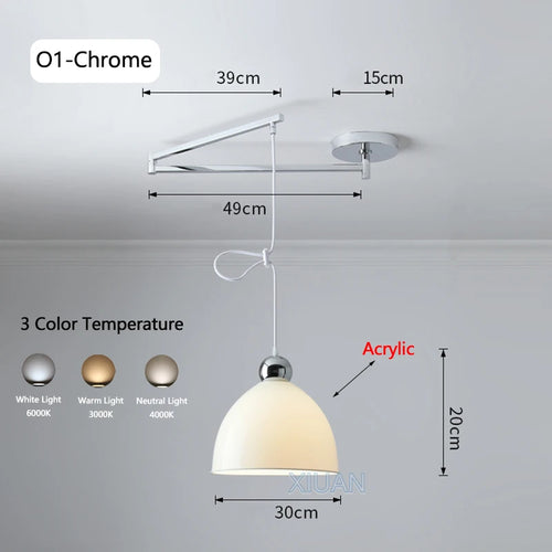 Modern swinging arm LED pendant light - vue 26 sur 30