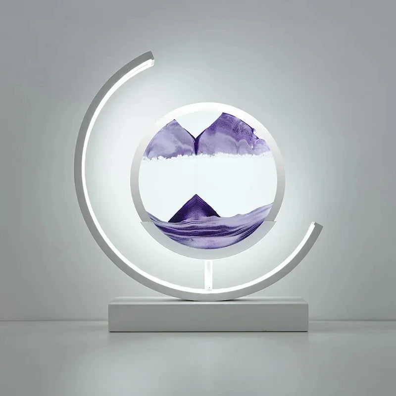 LED sand art table lamp for dynamic interior decoration - vue 6 sur 16