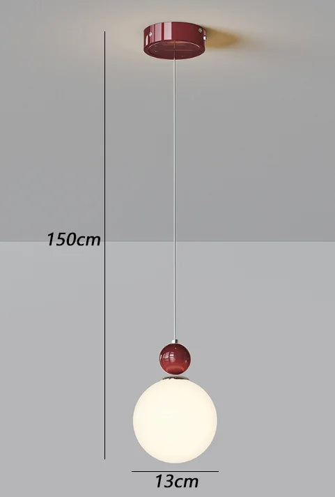 Minimalist romantic glass pendant light with eye protection decorative - vue 11 sur 10