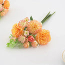 Silk rose and carnation bouquet festive floral decoration