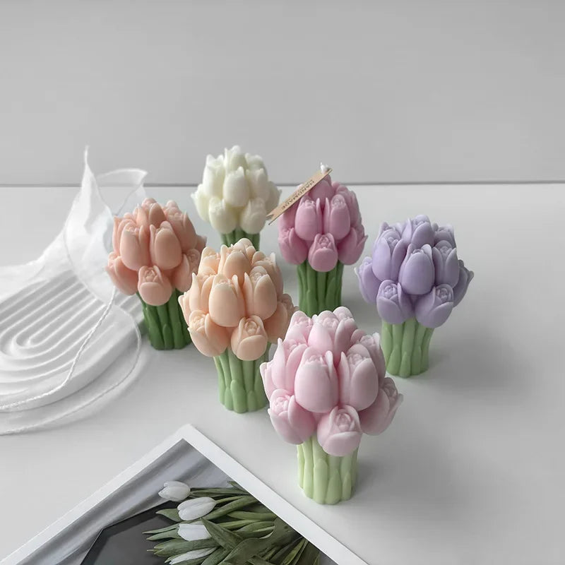 3d silicone mold for flowers and handmade candles - vue 4 sur 7