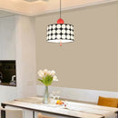 Cylindrical metal pendant light