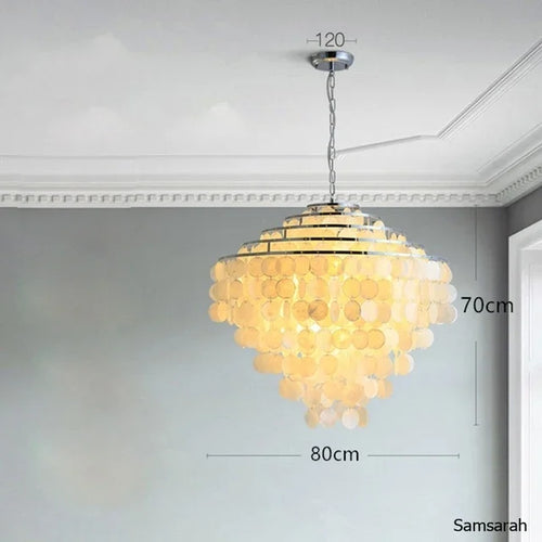 Nordic shell chandelier with LED light - vue 13 sur 17