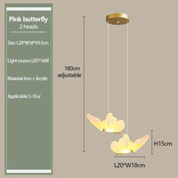 Nordic transparent butterfly LED chandelier