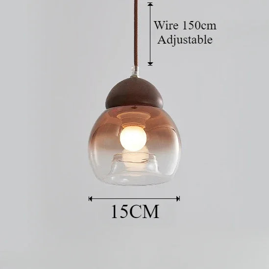 Retro glass pendant chandelier for modern decor - vue 7 sur 8