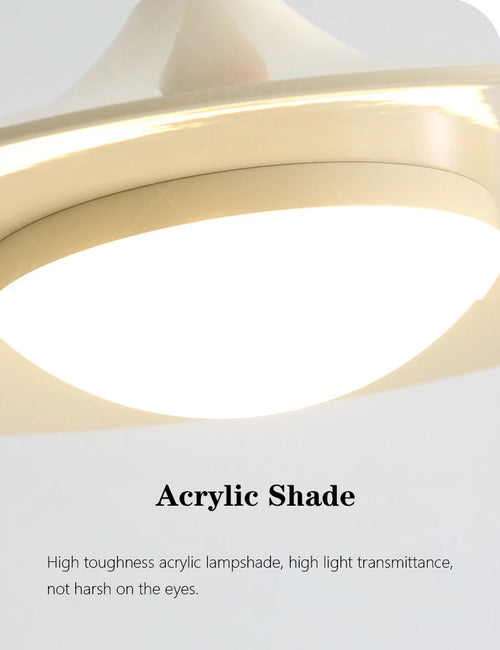 modern design LED pendant light with eye protection in iron and acrylic - vue 6 sur 8