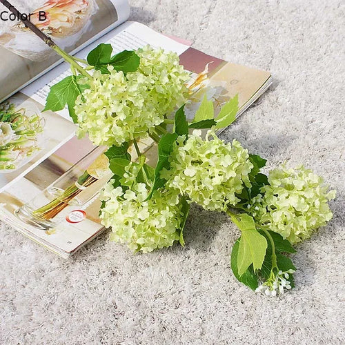 Luxury snowball hydrangea artificial flowers for interior decoration - vue 6 sur 6