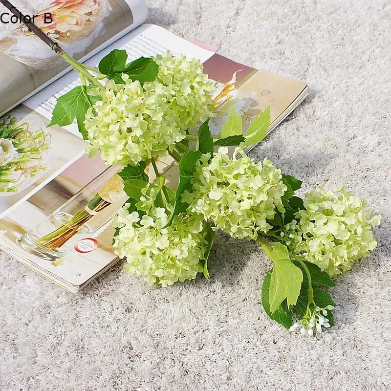 Luxury snowball hydrangea artificial flowers for interior decoration - vue 5 sur 6