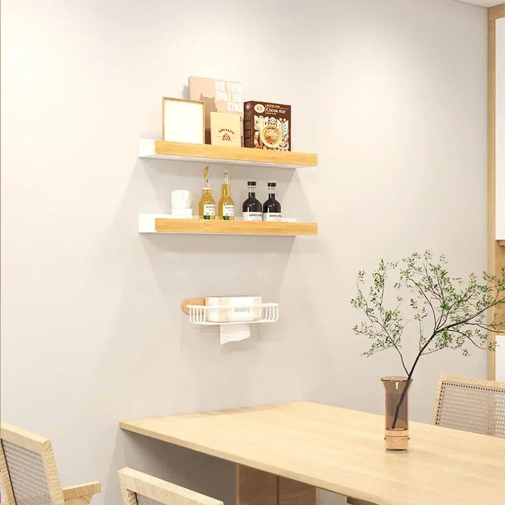 wooden shelf corner bracket without drilling for storage - vue 3 sur 14
