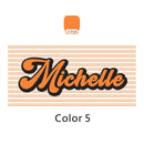 serviette de plage rayée retro personnalisée style hippie